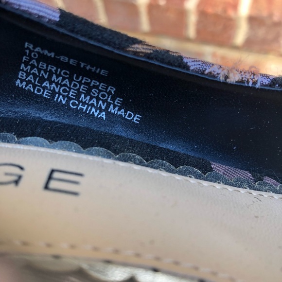 Rampage "Bethie" Floral Print Pointy Toe Pumps Block Heel Purple Black 10 - Picture 7 of 11